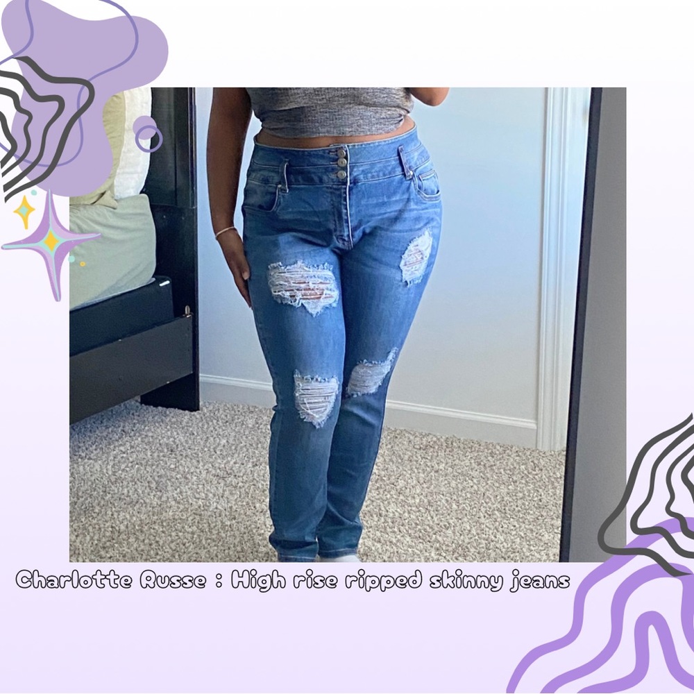 💜30% off sale💜 Charlotte Russe | High waisted ripped skinny jeans